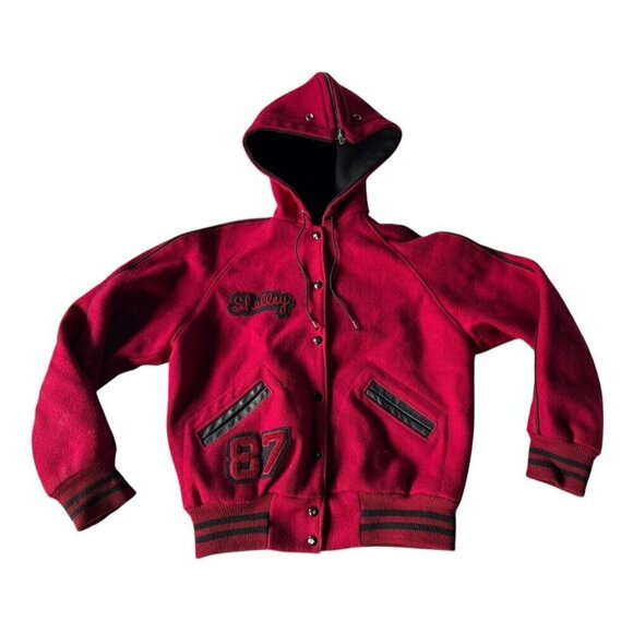 Vtg Nelson Woman's Sz M Red Black Varsity Letterman Jacket Boise Grizzlies 1987 - Picture 10 of 15